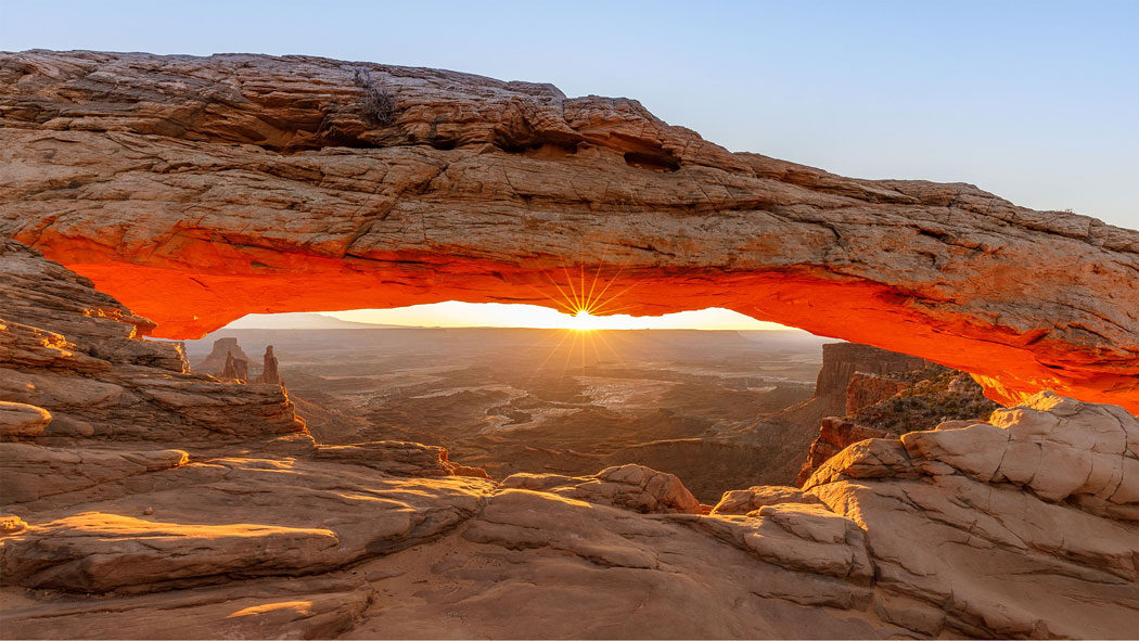 Utah Arch during sunset 